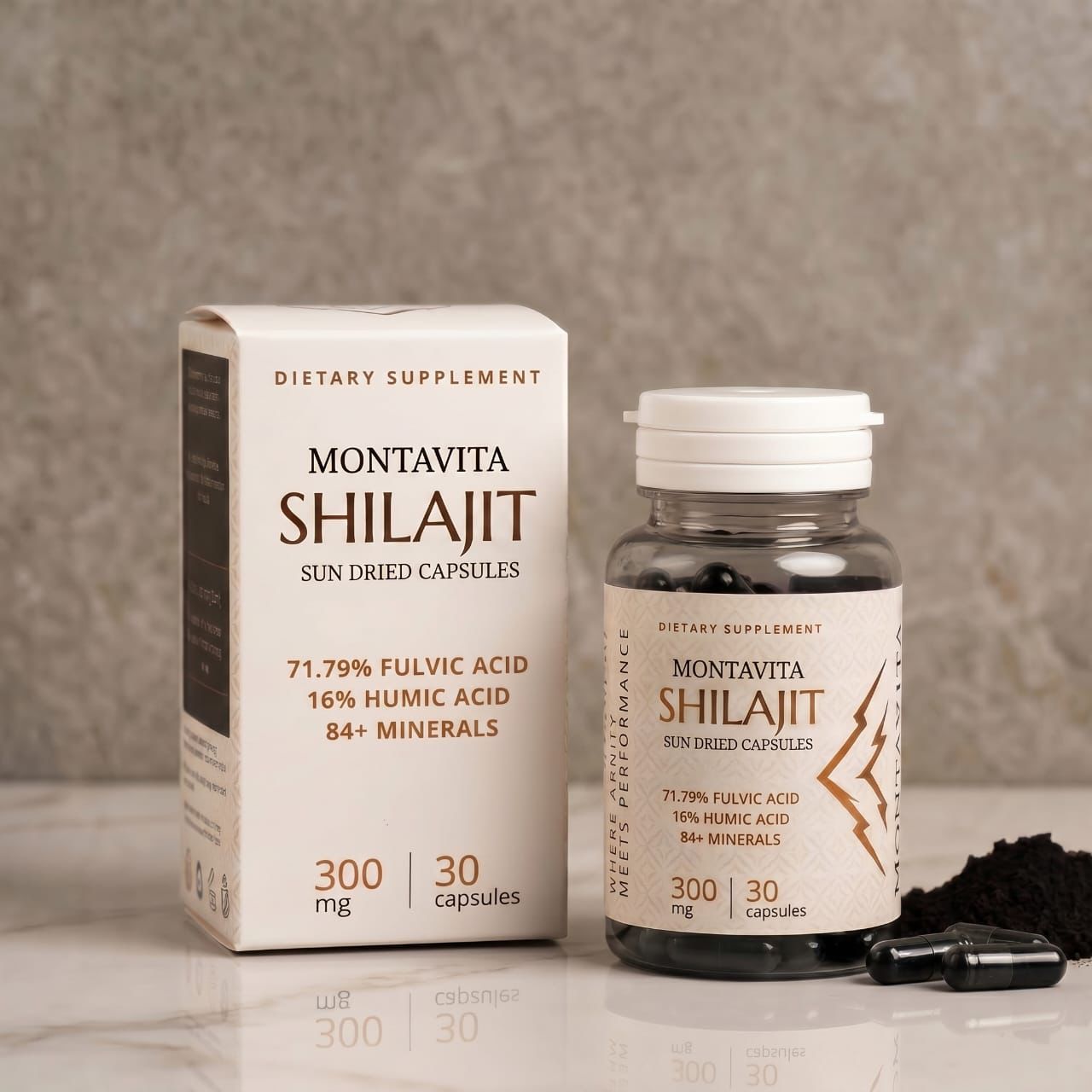 Pure Himalayan Shilajit Capsules — 300mg | 71.79% Fulvic Acid | 30 Capsules