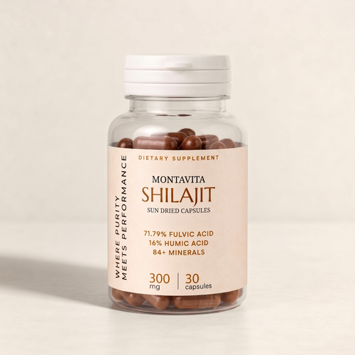 Montavita Shilajit Capsules bottle, closed