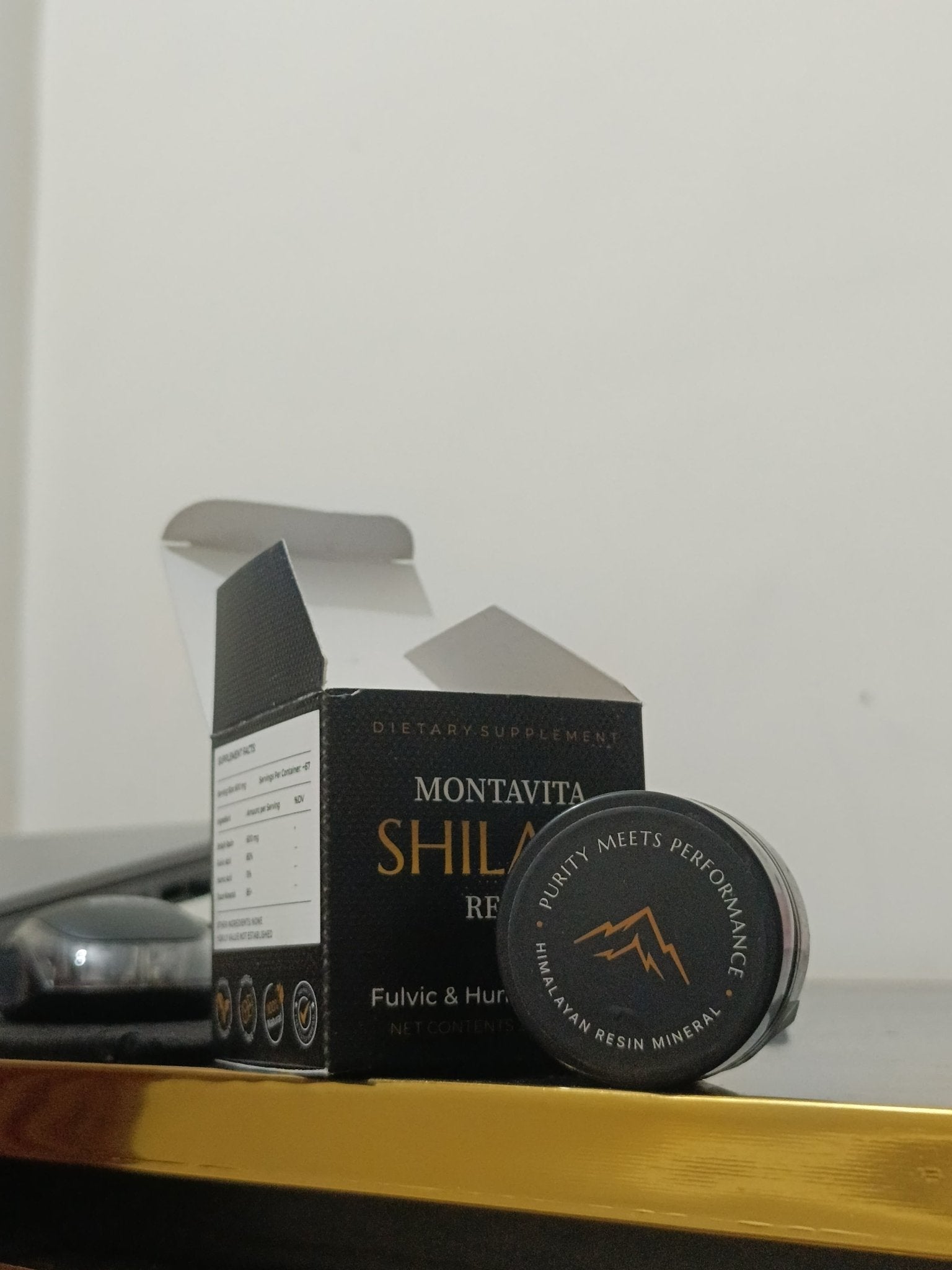 Real Montavita Shilajit resin jar and packaging